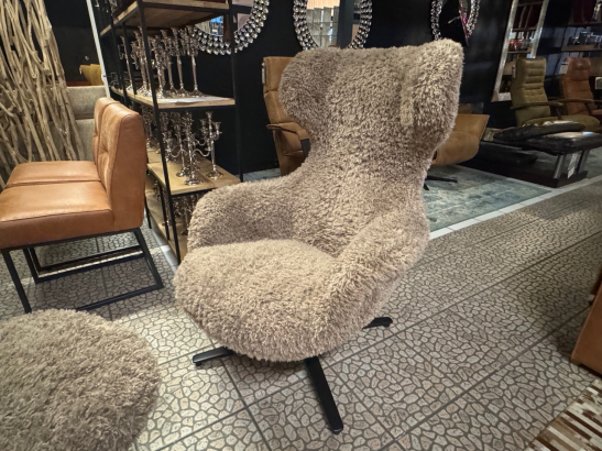 Nr. 333 I Angebot SALE % / Het Anker / drehbarer Sessel ohne Anschlag mit Wippfunktion ink. Hocker im edlen Stoffbezug / Ausstellungsware sofort verfügbar