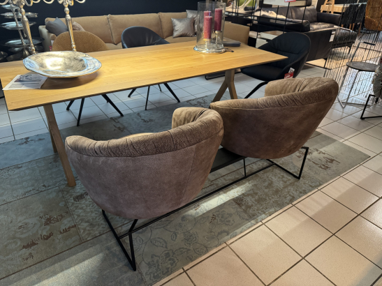 Nr. 240 I Angebot SALE % / Bullfrog Bank Apero / Sitzbank für den Esstisch mit zwei integrierten Drehsitzen in Büffelleder / Ausstellungsware sofort verfügbar