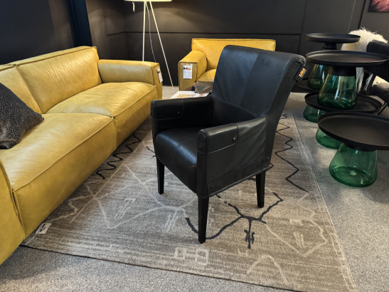 Nr. 230 I Angebot SALE % / Het Anker Stuhl / Einzelstuhl in Leder schwarz / Ausstellungsware sofort verfügbar