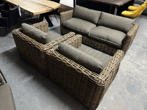 Nr. 182 I Angebot SALE % / Sonnenpartner / Outdoor Sofa Sands Light Oaks + 2 Sessel inc. aller Kissen / Lagerware sofort verfügbar